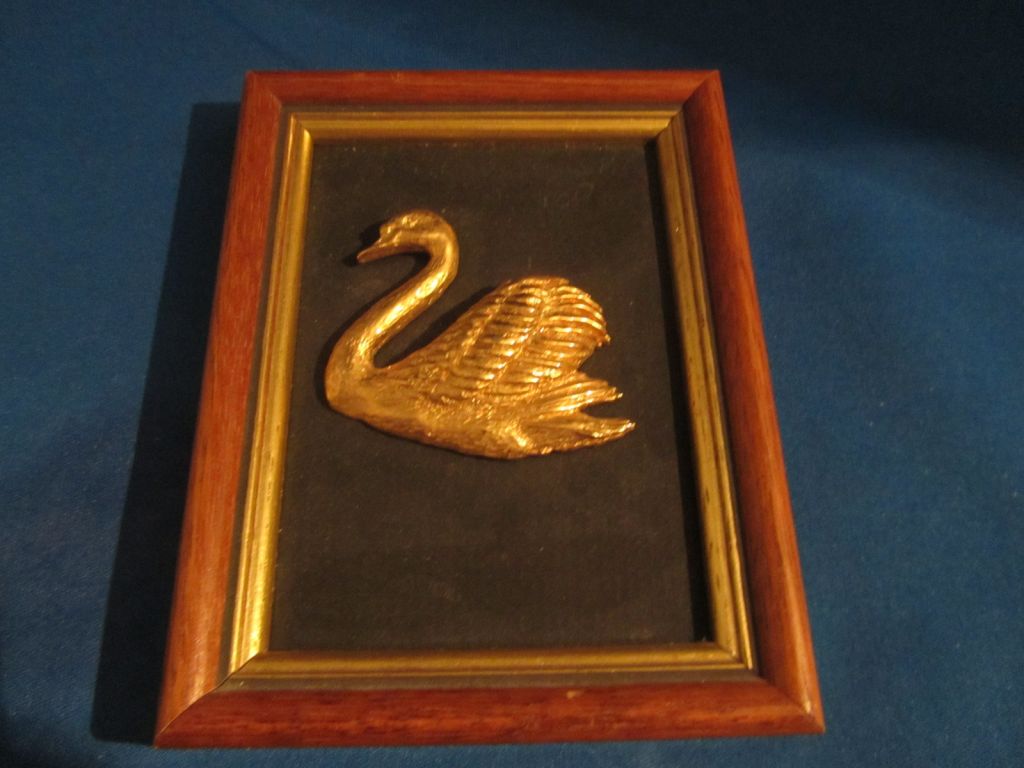 Framed swan sculpture