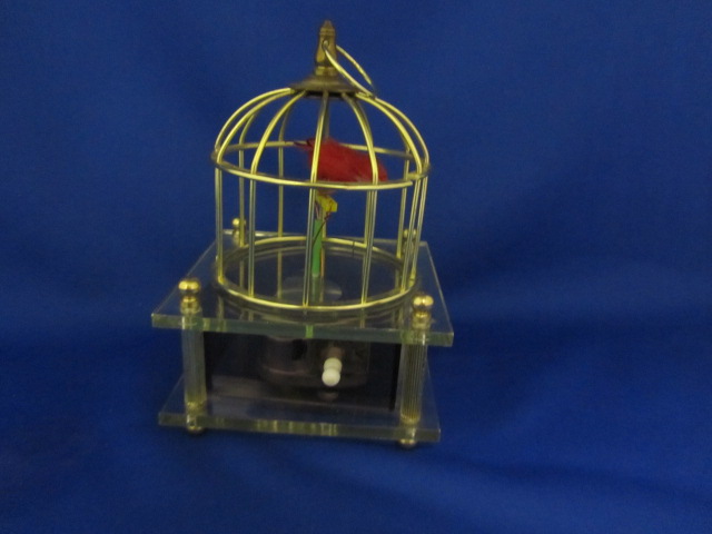 Vintage Musical Bird in Cage