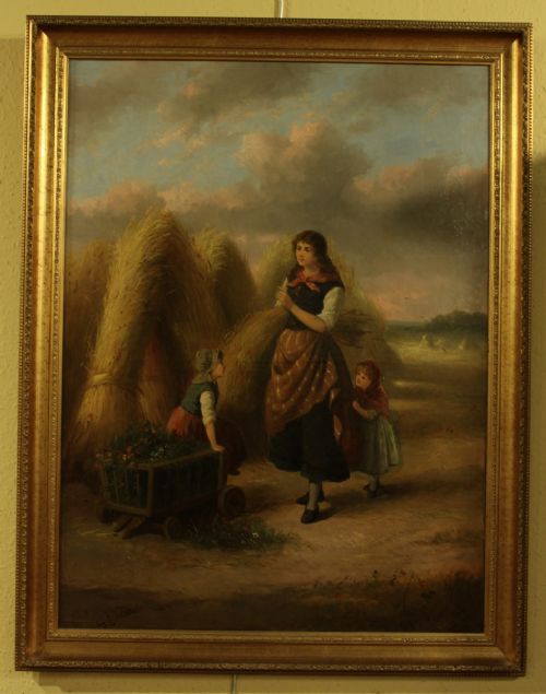 A LARGE FRENCH OIL ON CANVAS BY EUGENE COURTEILLE